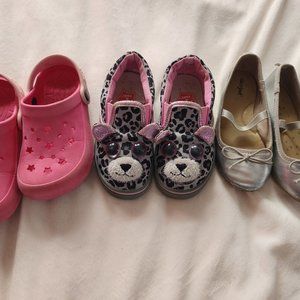 Crocs pink/ballet flats/cute kitty sneakers, bundle/size 10, VIDEO on FB PAGE!